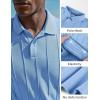 image:imagePJ PAUL JONES Mens Knit Polo Shirts Short Sleeve Textured Polo Golf Collared Shirt Casual Vacation Fashion TopsSky Blue