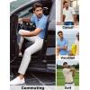 image:imagePJ PAUL JONES Mens Knit Polo Shirts Short Sleeve Textured Polo Golf Collared Shirt Casual Vacation Fashion TopsWhite
