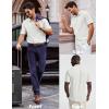 image:imagePJ PAUL JONES Mens Knit Polo Shirts Short Sleeve Textured Polo Golf Collared Shirt Casual Vacation Fashion TopsWhite