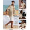 image:imagePJ PAUL JONES Mens Linen Shirts Short Sleeve Button Down Shirt Wrinkle Free Dress Shirt Casual Summer Shirt with PocketApricot