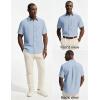 image:imagePJ PAUL JONES Mens Linen Shirts Short Sleeve Button Down Shirt Wrinkle Free Dress Shirt Casual Summer Shirt with PocketBlue