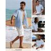 image:imagePJ PAUL JONES Mens Linen Shirts Short Sleeve Button Down Shirt Wrinkle Free Dress Shirt Casual Summer Shirt with PocketBlue