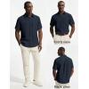 image:imagePJ PAUL JONES Mens Linen Shirts Short Sleeve Button Down Shirt Wrinkle Free Dress Shirt Casual Summer Shirt with PocketNavy Blue