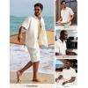 image:imagePJ PAUL JONES Mens Linen Shirts Short Sleeve Button Down Shirt Wrinkle Free Dress Shirt Casual Summer Shirt with PocketWhite
