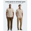 image:imagePJ PAUL JONES Mens Linen Shirts Short Sleeve Button Down Shirt Wrinkle Free Dress Shirt Casual Summer Shirt with PocketWhite