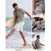 image:imagePJ PAUL JONES Mens Short Sleeve Button Down Shirt Casual Linen Summer Beach Wedding Dress ShirtGray Green