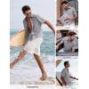 image:imagePJ PAUL JONES Mens Short Sleeve Button Down Shirt Casual Linen Summer Beach Wedding Dress ShirtSilver Gray