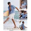 image:imagePJ PAUL JONES Mens Short Sleeve Button Down Shirt Casual Linen Summer Beach Wedding Dress ShirtSky Blue