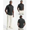 image:imagePJ PAUL JONES Mens Short Sleeve Button Down Shirt Casual Summer Shirts Textured Beach Vacation Shirts for MenBlack