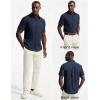 image:imagePJ PAUL JONES Mens Short Sleeve Button Down Shirt Casual Summer Shirts Textured Beach Vacation Shirts for MenNavy
