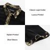 image:imagePJ PAUL JONES Mens Short Sleeve Button Down Shirts Casual Stretch Satin Silk Hawaiian Beach ShirtBlack