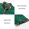 image:imagePJ PAUL JONES Mens Short Sleeve Button Down Shirts Casual Stretch Satin Silk Hawaiian Beach ShirtDark Green