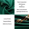 image:imagePJ PAUL JONES Mens Short Sleeve Button Down Shirts Casual Stretch Satin Silk Hawaiian Beach ShirtDark Green