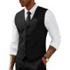 image:imagePJ PAUL JONES Mens Business Casual Vests Lightweight Slim Fit Suit WaistcoatBlack