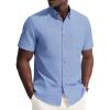 image:imagePJ PAUL JONES Mens Dress Shirts Oxford Button Down Shirt Short Sleeve Business Casual Untucked Shirts with PocketBlue