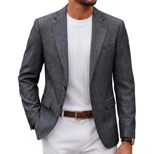 image:imagePJ PAUL JONES Mens Blazer Casual Sport Coat TwoButton Suit Jackets Lightweight Sport Coats BlazerCharcoal Black