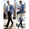 image:imagePJ PAUL JONES Mens Casual Blazer One Button Lightweight Sport Coats Solid Notched Lapel Suit JacketsGrey Blue