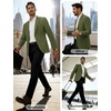 image:imagePJ PAUL JONES Mens Casual Blazer One Button Lightweight Sport Coats Solid Notched Lapel Suit JacketsOlive Green