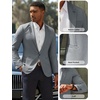 image:imagePJ PAUL JONES Mens Casual Blazer One Button Lightweight Sport Coats Solid Notched Lapel Suit JacketsSilver Grey