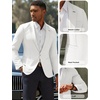 image:imagePJ PAUL JONES Mens Casual Blazer One Button Lightweight Sport Coats Solid Notched Lapel Suit JacketsWhite