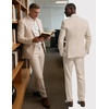 image:imagePJ PAUL JONES Mens Suit 2 Piece Classic Fit Suits Two Button Casual Blazer Suit Sets Business Dress Suit Party WeddingApricot