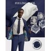 image:imagePJ PAUL JONES Mens Suit 2 Piece Classic Fit Suits Two Button Casual Blazer Suit Sets Business Dress Suit Party WeddingBlue