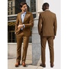 image:imagePJ PAUL JONES Mens Suit 2 Piece Classic Fit Suits Two Button Casual Blazer Suit Sets Business Dress Suit Party WeddingCoffee