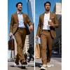 image:imagePJ PAUL JONES Mens Suit 2 Piece Classic Fit Suits Two Button Casual Blazer Suit Sets Business Dress Suit Party WeddingCoffee