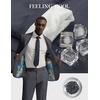 image:imagePJ PAUL JONES Mens Suit 2 Piece Classic Fit Suits Two Button Casual Blazer Suit Sets Business Dress Suit Party WeddingGrey