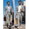 image:imagePJ PAUL JONES Mens Suit 2 Piece Classic Fit Suits Two Button Casual Blazer Suit Sets Business Dress Suit Party WeddingLight Gray