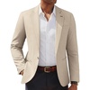 image:imagePJ PAUL JONES Mens Casual Blazer One Button Lightweight Sport Coats Solid Notched Lapel Suit JacketsApricot
