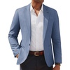 image:imagePJ PAUL JONES Mens Casual Blazer One Button Lightweight Sport Coats Solid Notched Lapel Suit JacketsGrey Blue