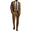 image:imagePJ PAUL JONES Mens Suit 2 Piece Classic Fit Suits Two Button Casual Blazer Suit Sets Business Dress Suit Party WeddingCoffee
