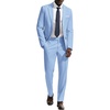 image:imagePJ PAUL JONES Mens Suit 2 Piece Classic Fit Suits Two Button Casual Blazer Suit Sets Business Dress Suit Party WeddingSky Blue