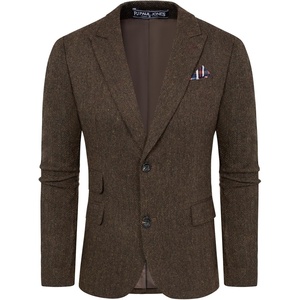 image:imagePJ PAUL JONES Men Tweed Blazer Wool Herringbone Sport Coat Jacket Vintage Blazers Suit JacketsBrown Herringbone