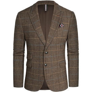 image:imagePJ PAUL JONES Men Tweed Blazer Wool Herringbone Sport Coat Jacket Vintage Blazers Suit JacketsCoffee C Herringbone