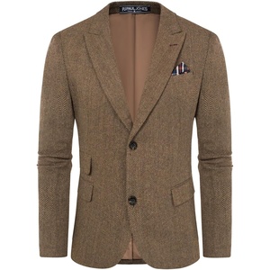 image:imagePJ PAUL JONES Men Tweed Blazer Wool Herringbone Sport Coat Jacket Vintage Blazers Suit JacketsCoffee Herringbone