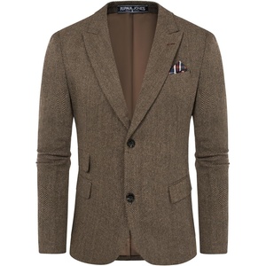 image:imagePJ PAUL JONES Men Tweed Blazer Wool Herringbone Sport Coat Jacket Vintage Blazers Suit JacketsCoffee a Herringbone