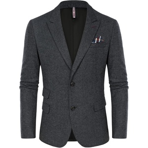 image:imagePJ PAUL JONES Men Tweed Blazer Wool Herringbone Sport Coat Jacket Vintage Blazers Suit JacketsDark Grey Herringbone