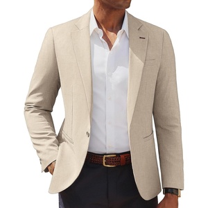image:imagePJ PAUL JONES Mens Casual Blazer One Button Lightweight Sport Coats Solid Notched Lapel Suit JacketsApricot