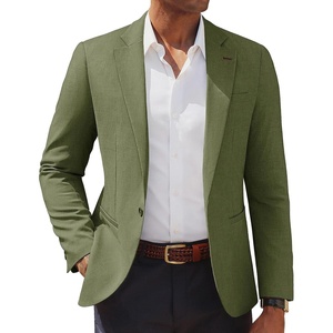 image:imagePJ PAUL JONES Mens Casual Blazer One Button Lightweight Sport Coats Solid Notched Lapel Suit JacketsOlive Green