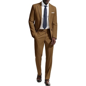 image:imagePJ PAUL JONES Mens Suit 2 Piece Classic Fit Suits Two Button Casual Blazer Suit Sets Business Dress Suit Party WeddingCoffee