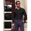 image:imagePJ PAUL JONES Mens Dress Shirts Long Sleeve Button Down Shirt Stretch Wrinkle Free Untucked Shirts for Men Business CasualBlack