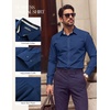 image:imagePJ PAUL JONES Mens Dress Shirts Long Sleeve Button Down Shirt Stretch Wrinkle Free Untucked Shirts for Men Business CasualDark Blue