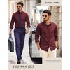 image:imagePJ PAUL JONES Mens Dress Shirts Long Sleeve Button Down Shirt Stretch Wrinkle Free Untucked Shirts for Men Business CasualDark Red