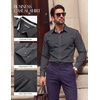 image:imagePJ PAUL JONES Mens Dress Shirts Long Sleeve Button Down Shirt Stretch Wrinkle Free Untucked Shirts for Men Business CasualMedium Gray