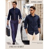 image:imagePJ PAUL JONES Mens Dress Shirts Long Sleeve Button Down Shirt Stretch Wrinkle Free Untucked Shirts for Men Business CasualNavy Blue