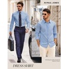 image:imagePJ PAUL JONES Mens Dress Shirts Long Sleeve Button Down Shirt Stretch Wrinkle Free Untucked Shirts for Men Business CasualSky Blue