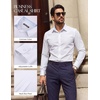 image:imagePJ PAUL JONES Mens Dress Shirts Long Sleeve Button Down Shirt Stretch Wrinkle Free Untucked Shirts for Men Business CasualWhite