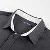 image:imagePJ PAUL JONES Mens Linen Shirt Long Sleeve Button Down Shirt Cotton Untucked Dress Shirts for Men Business CasualDark Grey